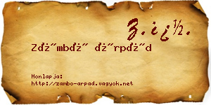 Zámbó Árpád névjegykártya