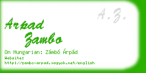 arpad zambo business card